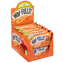 WafFULLS Salted Caramel Waffles 12x 50g Soft Waffle Sandwich Breakfast Snacks Ready to Eat Snack for Kids Adults Salted Caramel Chocolate Bars Indi