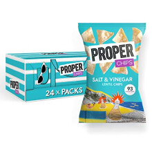 Proper PROPERCHIPS Lentil Crisps Vegan Gluten Free Snack Packs 24 x 20g Salt and Vinegar 480 gram