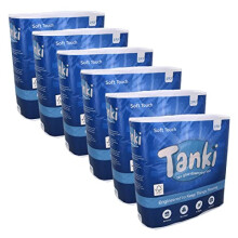 Tanki Sustainable Toilet Paper 54 Rolls 2ply 200 Sheets Each UK Made NonBlocking Eco Friendly Septic Safe Soft Strong Toilet Roll 6 x 9 Rolls