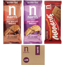 Nairns Oat Biscuit Breaks Variety Pack GlutenFree Oat Biscuits Healthy Snacks 3 Flavours Choc Chip Fruit Caramelised Biscuit Moments Pack of 4