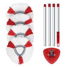 Spin Mop Replacement Se Compatible with Vileda Turbo Microfibre Mop HeightAdjustable Handle 4 Microfibre Pads Rotating Base Efficient Floor Cleane