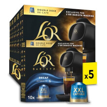 LOR Barista Double Decaff XXL Coffee Pods x10 Pack of 5 Total 50 XXL Capsules