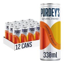 Purdeys Natural Energy Orange Mango 330ml Can Pack of 12