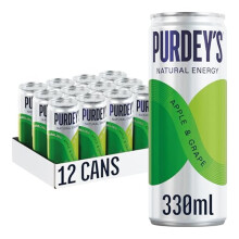 Purdeys Natural Energy Apple Grape 330ml Can Pack of 12