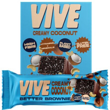 Vive Better Brownie Creamy Coconut with Immunity Vitamins Low Calorie Vegan Treat Healthy Protein Snack Pack of 15