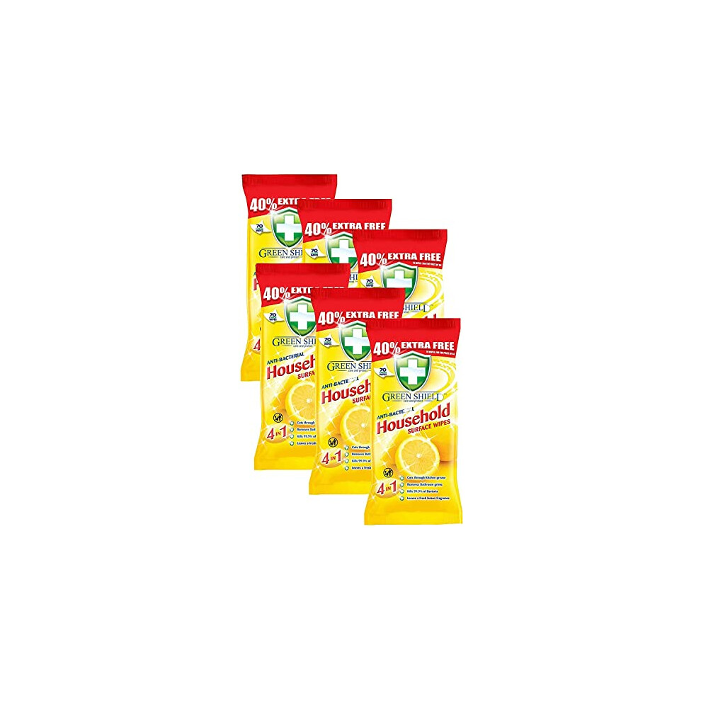 Greenshield Antibac Household Surface Wipes Multi Packs Of 70 Wipes Each Box Of 6