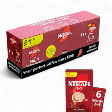 Nescafé 3 in 1 ORIGINAL Instant Coffee Sachets Bulk Pack 66 Single Serve Powder Sachet 11 Boxes x 6 Sachets Quick Easy Creamy Coffee Blend