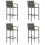 VidaXL (grey, 4 pcs) vidaXL Bar Stools Dining Stool Chairs Kitchen Stool with Backrest Poly Rattan 1