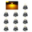 10Pcs Wedge Base LED Lamps Auto Instrument Panel-Yellow T3.0 1
