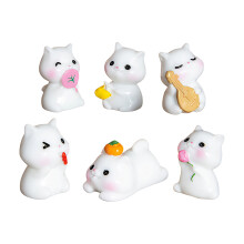 Lot de 6 Figurines miniatures en résine de chats anciens, pour