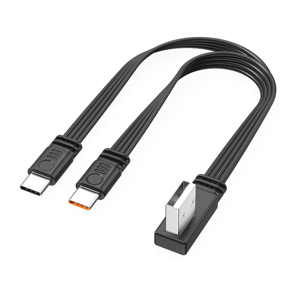 Usb To Double Type C Cable 90 Degree Angled For Fast-50Cm Left 7751001383564