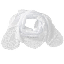 Elegant Lace Detailing Scarf Suitable for Outdoor Event-White