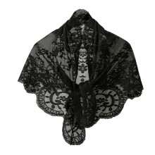 Breathable Lace Scarf for Women Soft Comfortable Headwear-Black