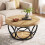 Tribesigns Tribesigns Round Coffee Table, 80 cm Wooden Table with 2-Tier Storage 1