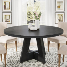Tribesigns ronde houten eettafel, eettafel voor 4 personen