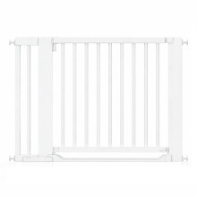 (White, 115cm - 123cm) Safetots Wooden Heritage Flat Step Gate