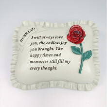 Memorial Graveside Plaque Ornament Grave Stone Rose Flower Scroll Husband