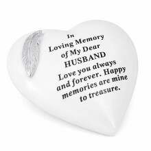 Angel Memorial Heart Plaque Garden Ornament Memories Keepsake Tribute Husband