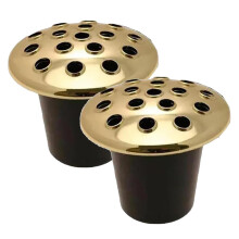 Gold Lid Graveside Flower Vase Holder  Graveside Memorial Decoration Outdoor