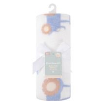 Soft Baby Blanket White Tractor Super Soft Plush Newborn 70 x 90cm Polyester