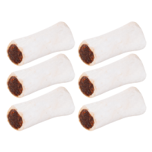 Pack of 6 Natural Filled Bone Dog Treats Buffalo High Protein Chews