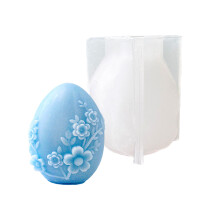 Moule en Silicone pour bougie de pâques,-Oeuf de vigne à fleurs