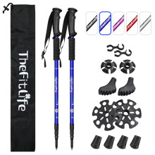 Thefitlife Hiking Walking Trekking Poles 2 Pack Antishock Quick Lock