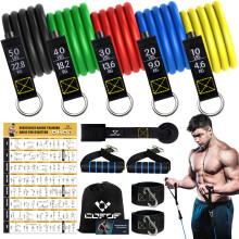 Resistance Bands Set with Handles, Exercise Bands Stackable up to 150lbs