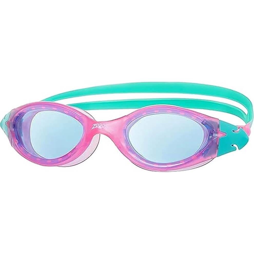 Zoggs Panorama Kids Swimming Goggles ( Lens, /, 6-14 Years) With Tinted Uv Protection & Soft, Anti-Leak Seal, Wide Vision With Anti Blue/Pink/Turquoise