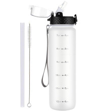 OLDLEY 1L32oz Sports Water Bottle with Straw 1000ml Motivational Drinks Bot