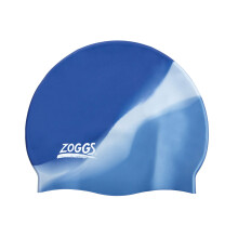 Zoggs Unisex Adult Silicone Multicolour Swimming Cap  BlueSilver One Size