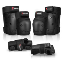 Forzueby Adult/Kids Knee Pads Elbow Pads Wrist Guards 6 in 1 Protective Gear Set