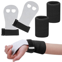 Abeillo 2 Gymnastics Grips Wristbands Sets for Girls Youth Kids Black Gymna