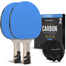 PRO-SPIN Table Tennis Bats | ITTF Approved Rubber | 7-Ply Blade with Carbon Fibre | 2.0mm Sponge | Professional Ping Pong Racket with Protective Cover