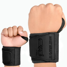 EVO Fitness Pair of 18” Deep Black Weight Lifting Wrist Wraps Support Elast