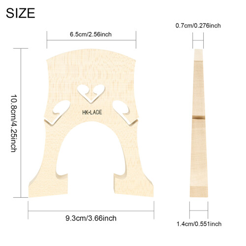 Superior Maple Wood Cello Bridge For Improved Resonance Clear 2