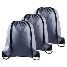 YSUY 3Pack Grey Drawstring Gym Bags Bags Sports Cinch Sack String Bag Bulk