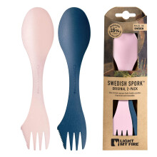 Light My Fire Spork Original 2Pack 3in1 Camping Accessories Knife Fork Spoo