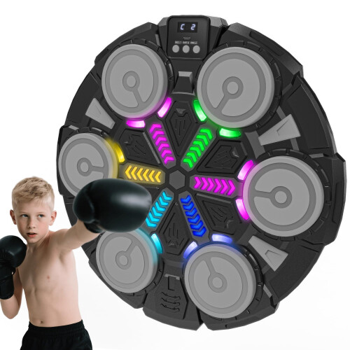 Music Punching Machine Kids Bluetooth Wall Mounted Boxing Trainer 2 3