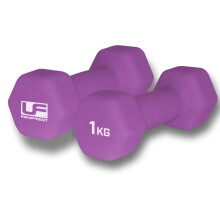 Urban Fitness Neoprene Covered Hex Dumbbells Fitness Pair Purple 2 x 1kg