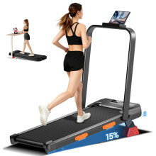 4in1 Walking Pad with 15 Incline Portable Under Desk Treadmill Folding Trea