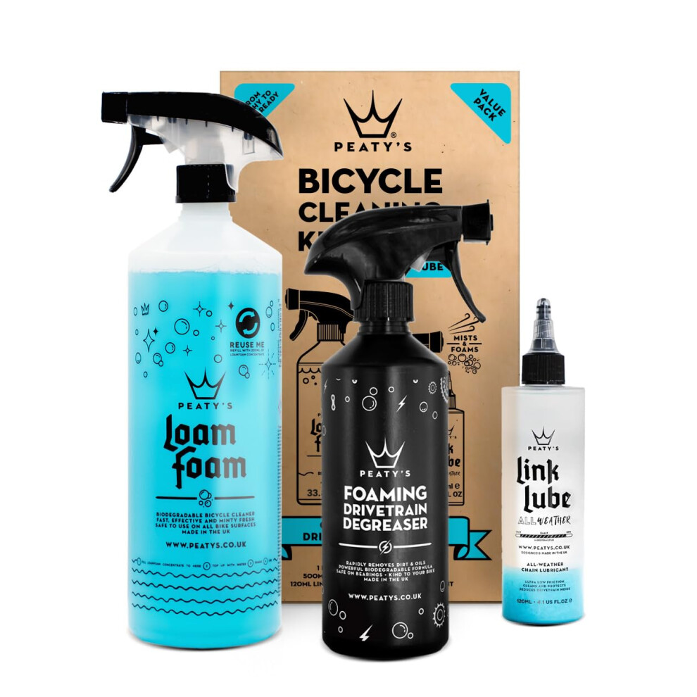 Photos - Bike Tool Peaty's Bicycle Cleaning Kit - Wash, Degrease & Lubricate Bike Maintenance Kit, Includes Foaming Bike Cleaner, Drivetrain De