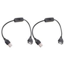 Câble de commutation d'alimentation USB mâle à femelle,-Noir