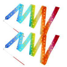 Abeillo 2pcs Rhythmic Dance Ribbons, 2M Gymnastics Ribbon Dancer Wand Dancing Ribbon Streamers for Kids, Fits Artistic Dancing Gymnastics, Circus Carn