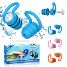 Waterproof Swimming Ear Plugs for Adults 3 Pairs Silicone Swim Earplugs fo