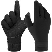Houbobo Diving Gloves, 3mm Neoprene Gloves Diving Gloves Wetsuit Gloves, Flexible Anti Slip Surfing Glove with Adjustable Wrist Strap for Scuba, Spear