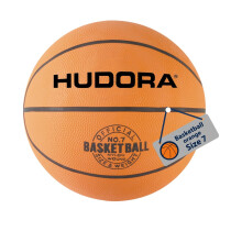 Hudora Basketball size 7 orange, uninflated - Indoor & outdoor rubber basketball for children, teenagers & adults - Grippy basketball made of natural