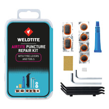 WELDTITE Airtite Bike Puncture Repair Kit for Inner Tubes - Effective and Easy to Use with Tyre Levers & Tools (Pack of 1)