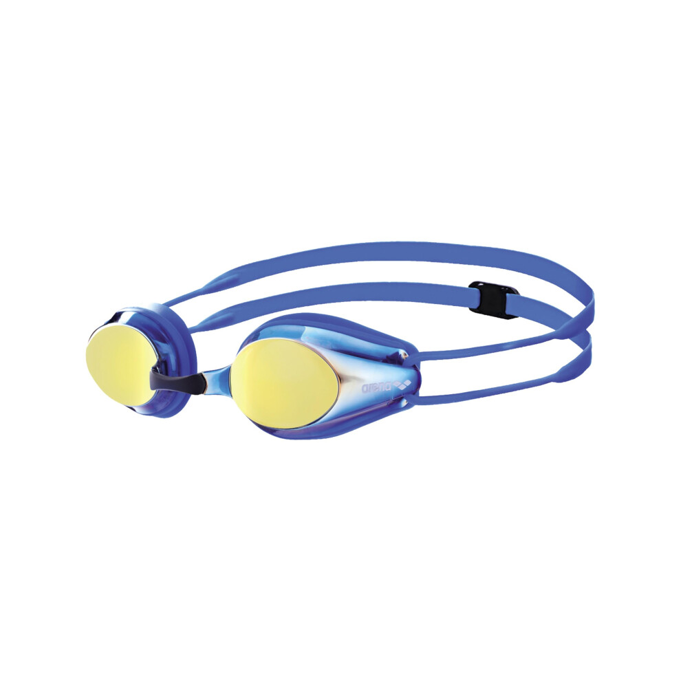 Photos - Swim Goggles Arena Unisex Kids Racing Goggles Tracks Mirror Junior Blue Copper One Size 