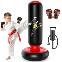 QPAU Larger Punching Bag for Kids 66 Inflatable Boxing Bag Yellow